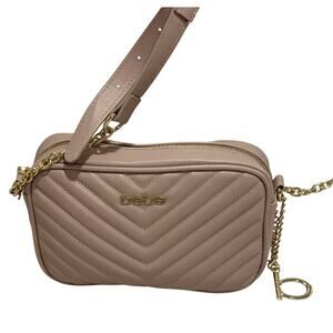 Bebe Tyler Camera Crossbody Taupe Quilted New With Tags